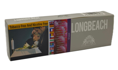 Longbeach [ Grape ] Cigarettes,10Box/20 200 Herbal Cigarettes